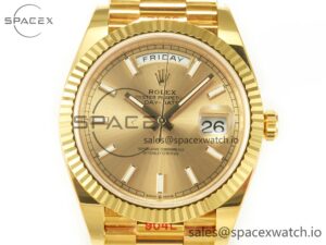 DayDate 40 228238 ARF 904L Steel Gold Stick Dial on President Bracelet VR3255 - Image 2