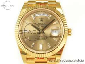 Day Date 40 228238 ARF 904L Steel YG Crystal Diamonds Bezel on President Bracelet VR3255 - Image 2