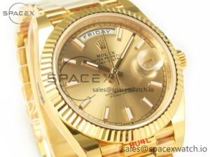 DayDate 40 228238 ARF 904L Steel Gold Stick Dial on President Bracelet VR3255 - Image 3