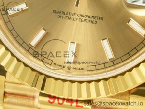 DayDate 40 228238 ARF 904L Steel Gold Stick Dial on President Bracelet VR3255 - Image 11