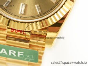 Day Date 40 228238 ARF 904L Steel YG Crystal Diamonds Bezel on President Bracelet VR3255 - Image 12