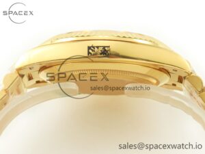 Day Date 40 228238 ARF 904L Steel Black Crystal Diamonds Bezel on President Bracelet VR3255 - Image 12
