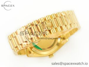 Day Date 40 228238 ARF 904L Steel Black Crystal Diamonds Bezel on President Bracelet VR3255 - Image 14