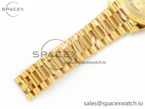 Day Date 40 228238 ARF 904L Steel Black Crystal Diamonds Bezel on President Bracelet VR3255 - Image 25