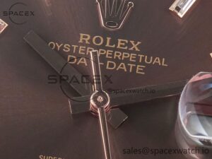 Day Date 40 228235 ARF 904L Steel Brown Crystal Diamonds Bezel on President Bracelet VR3255 - Image 9