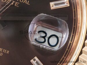 Day Date 40 228235 ARF 904L Steel Brown Crystal Diamonds Bezel on President Bracelet VR3255 - Image 10