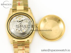 Day Date 40 228238 ARF 904L Steel Black Crystal Diamonds Bezel on President Bracelet VR3255 - Image 16