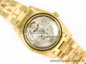 Day Date 40 228238 ARF 904L Steel Black Crystal Diamonds Bezel on President Bracelet VR3255 - Image 17