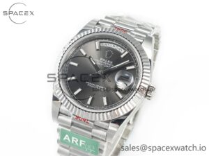 Day Date 40 228239 ARF 904L Steel Grey Stick Dial on President Bracelet VR3255 - Image 4