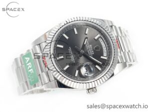 Day Date 40 228239 ARF 904L Steel Grey Stick Dial on President Bracelet VR3255 - Image 7