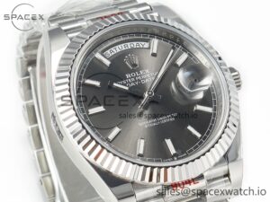 Day Date 40 228239 ARF 904L Steel Grey Stick Dial on President Bracelet VR3255 - Image 3