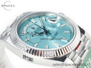Day Date 40 228236 ARF 904L Steel Tiffany Blue Stick Dial on President Bracelet VR3255 - Image 6