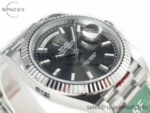 Day Date 40 228239 ARF 904L Steel Grey Stick Dial on President Bracelet VR3255 - Image 6