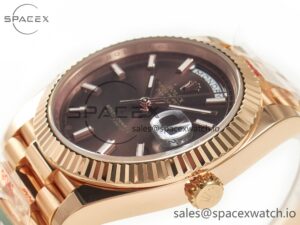 Day Date 40 228235 ARF 904L Steel Brown Stick Dial on President Bracelet VR3255 - Image 5