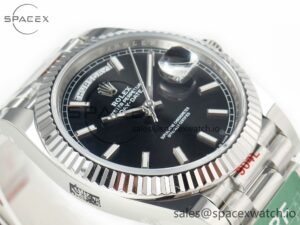 Day Date 40 228239 ARF 904L Steel Black Dial on President Bracelet VR3255 - Image 6