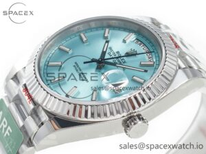 Day Date 40 228236 ARF 904L Steel Tiffany Blue Stick Dial on President Bracelet VR3255 - Image 5