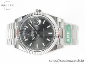 Day Date 40 228239 ARF 904L Steel Grey Stick Dial on President Bracelet VR3255 - Image 8