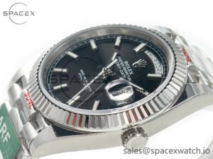 Day Date 40 228239 ARF 904L Steel Black Dial on President Bracelet VR3255 - Image 5