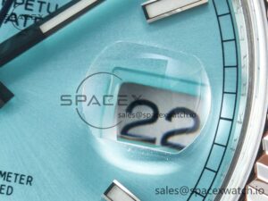 Day Date 40 228236 ARF 904L Steel Tiffany Blue Stick Dial on President Bracelet VR3255 - Image 10