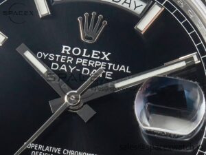 Day Date 40 228239 ARF 904L Steel Black Dial on President Bracelet VR3255 - Image 9