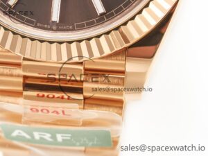 Day Date 40 228235 ARF 904L Steel Brown Stick Dial on President Bracelet VR3255 - Image 12