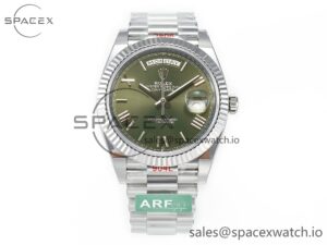 Day Date 40 SS 228239 ARF 1:1 Best Edition Green Roman Dial on President Bracelet VR3255