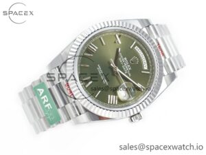 Day Date 40 SS 228239 ARF 1:1 Best Edition Green Roman Dial on President Bracelet VR3255 - Image 7
