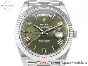 Day Date 40 SS 228239 ARF 1:1 Best Edition Green Roman Dial on President Bracelet VR3255 - Image 2