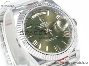Day Date 40 SS 228239 ARF 1:1 Best Edition Green Roman Dial on President Bracelet VR3255 - Image 3