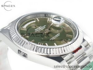 Day Date 40 SS 228239 ARF 1:1 Best Edition Green Roman Dial on President Bracelet VR3255 - Image 6