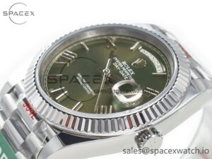 Day Date 40 SS 228239 ARF 1:1 Best Edition Green Roman Dial on President Bracelet VR3255 - Image 5