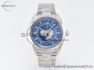 Aqua Terra 150M 43mm Worldtimer 24 VSF 1:1 Best Edition Summer Blue Dial on SS Bracelet A8938 Super Clone