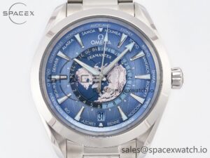 Aqua Terra 150M 43mm Worldtimer 24 VSF 1:1 Best Edition Summer Blue Dial on SS Bracelet A8938 Super Clone - Image 2