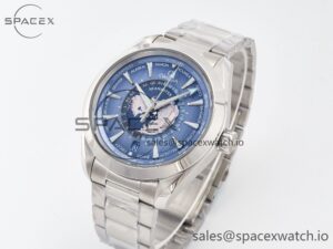 Aqua Terra 150M 43mm Worldtimer 24 VSF 1:1 Best Edition Summer Blue Dial on SS Bracelet A8938 Super Clone - Image 4