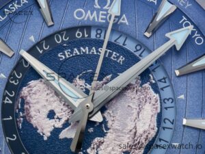 Aqua Terra 150M 43mm Worldtimer 24 VSF 1:1 Best Edition Summer Blue Dial on SS Bracelet A8938 Super Clone - Image 9