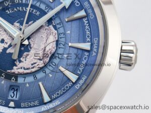 Aqua Terra 150M 43mm Worldtimer 24 VSF 1:1 Best Edition Summer Blue Dial on SS Bracelet A8938 Super Clone - Image 10