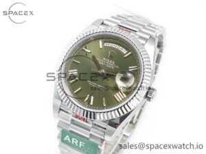 Day Date 40 SS 228239 ARF 1:1 Best Edition Green Roman Dial on President Bracelet VR3255 - Image 4