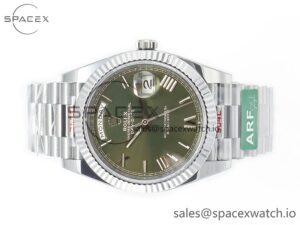 Day Date 40 SS 228239 ARF 1:1 Best Edition Green Roman Dial on President Bracelet VR3255 - Image 8