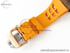 RM052-05 Brown Ceramic Bezel Carbon Case YSF Best Edition Skeleton Dial on Orange Rubber Strap Tourbillon - Image 20