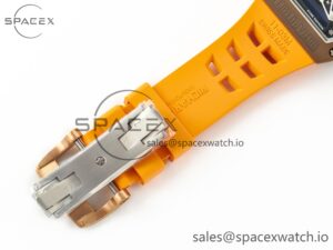 RM052-05 Brown Ceramic Bezel Carbon Case YSF Best Edition Skeleton Dial on Orange Rubber Strap Tourbillon - Image 21