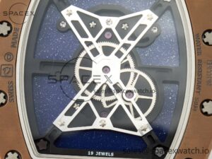 RM052-05 Brown Ceramic Bezel Carbon Case YSF Best Edition Skeleton Dial on Orange Rubber Strap Tourbillon - Image 15