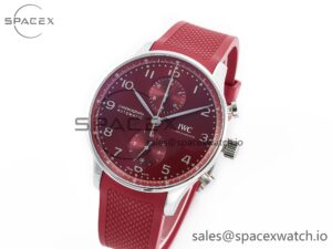 Portuguese Chrono IW3716 Z+F 1:1 Best Edition Red Dial on Red Rubber Strap A69355 - Image 4