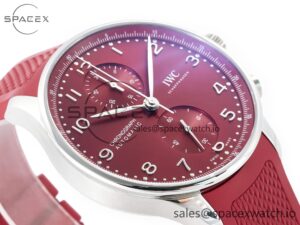 Portuguese Chrono IW3716 Z+F 1:1 Best Edition Red Dial on Red Rubber Strap A69355 - Image 6