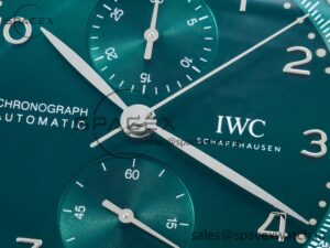 Portuguese Chrono IW3716 Z+F 1:1 Best Edition Green Dial on Gray Rubber Strap A69355 - Image 9