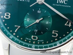 Portuguese Chrono IW3716 Z+F 1:1 Best Edition Green Dial on Gray Rubber Strap A69355 - Image 10