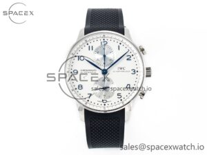 Portuguese Chrono IW3716 Z+F 1:1 Best Edition White Dial on Black Rubber Strap A69355