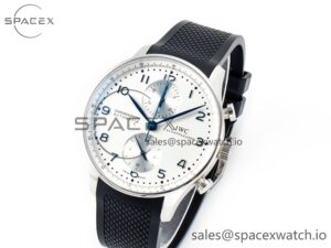 Portuguese Chrono IW3716 Z+F 1:1 Best Edition White Dial on Black Rubber Strap A69355 - Image 4