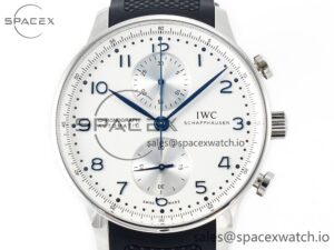 Portuguese Chrono IW3716 Z+F 1:1 Best Edition White Dial on Black Rubber Strap A69355 - Image 2