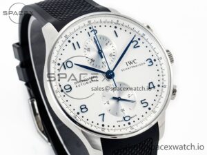 Portuguese Chrono IW3716 Z+F 1:1 Best Edition White Dial on Black Rubber Strap A69355 - Image 3