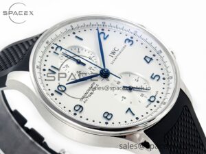Portuguese Chrono IW3716 Z+F 1:1 Best Edition White Dial on Black Rubber Strap A69355 - Image 6